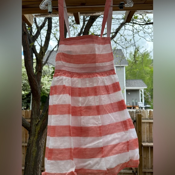 J. Crew NWT Tangerine Coral Orange Striped Babydoll Top Blouse Lined Side Zip 14 - Picture 6 of 15